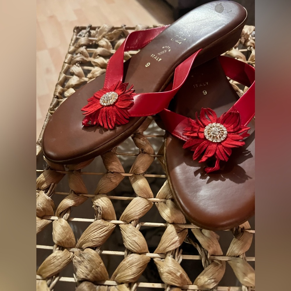 EUC Italian Designer Red Sandals